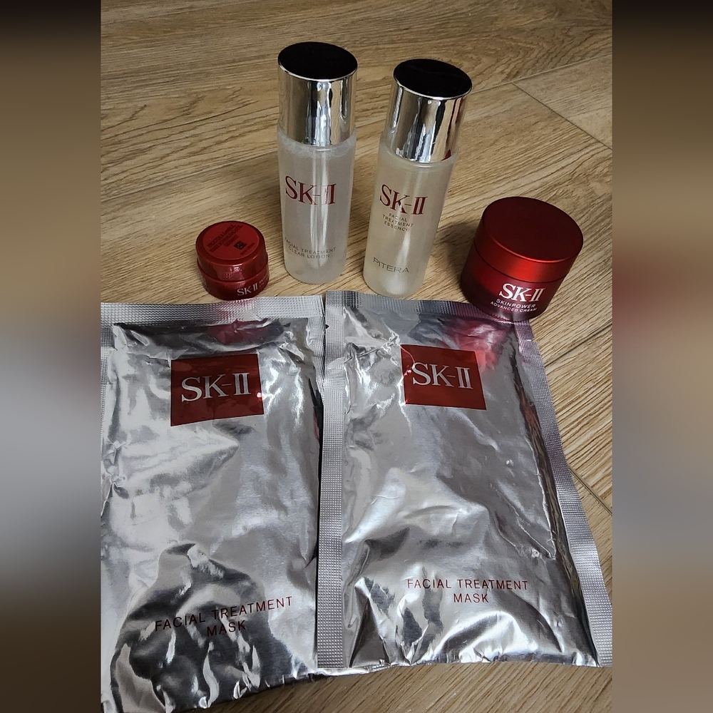 SK-II 2 Facial Treatment Set Travel Size 6 Pc New Mask Lotion Cream Essence